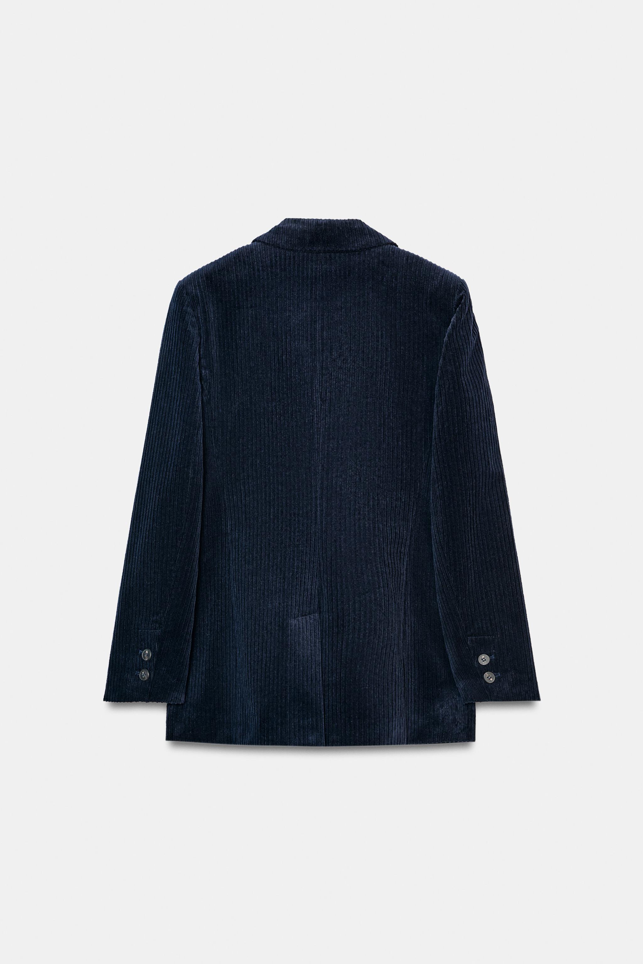 BLAZER EN VELOURS CÔTELÉ ET ÉPAULETTES
